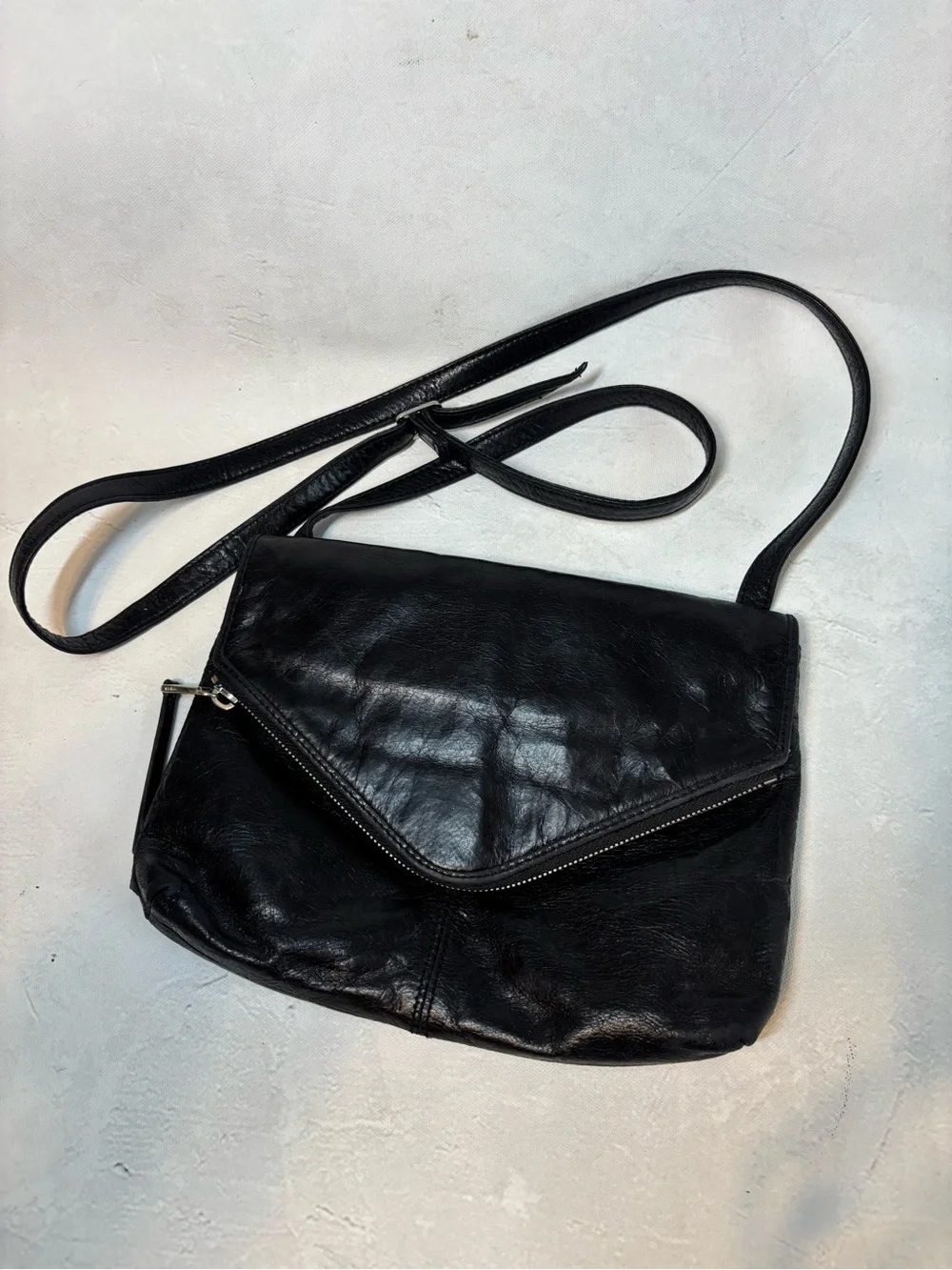 Hobo Classic Black Leather Crossbody Bag - Fall, Minimal, quality, luxe